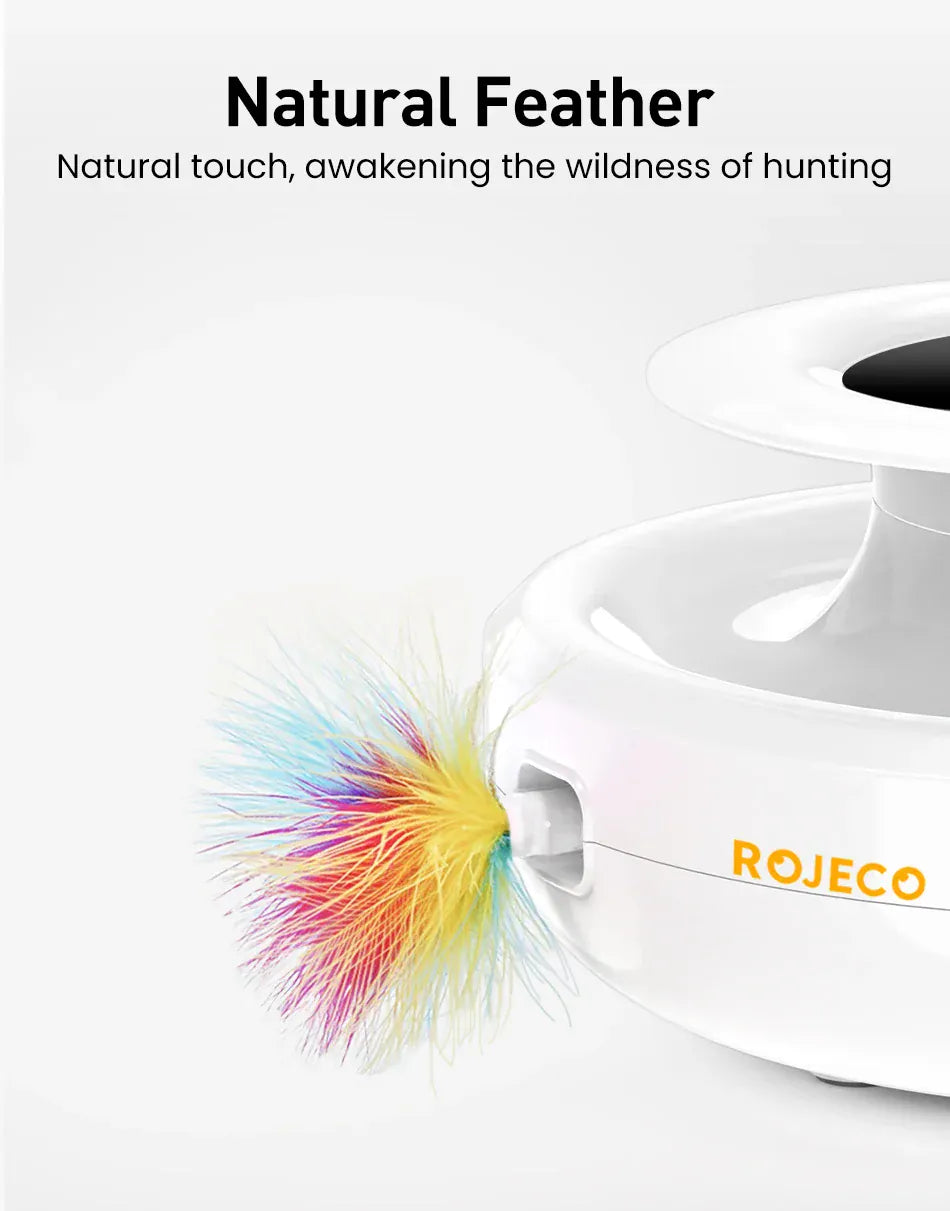2-in-1 Smart Cat Toy - Automatic Interactive Feather & Ball Toy with 5 Play Modes