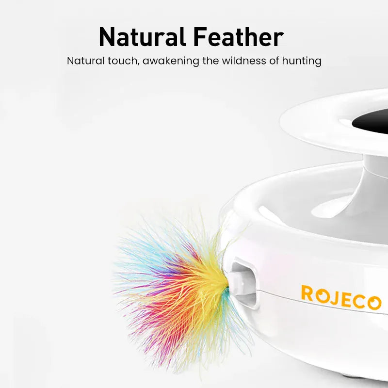 2-in-1 Smart Cat Toy - Automatic Interactive Feather & Ball Toy with 5 Play Modes