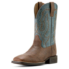 Ariat Mens Steadfast Wide Square Toe Leather Cowboy Boot – Comfortable All-Day Western Work Boot