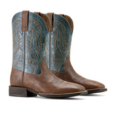 Ariat Mens Steadfast Wide Square Toe Leather Cowboy Boot – Comfortable All-Day Western Work Boot