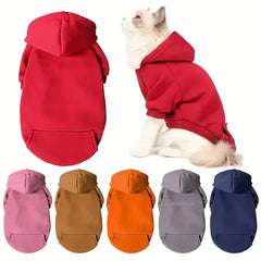 Autumn & Winter Pet Hoodie – Warm Cotton Hooded Sweatshirt for Cats, Kittens & Small Dogs