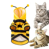 Cat Dog Bee CosCat & Dog Bee Costume | Pet Halloween Cosplay Outfit | Winter Warm Hoodies for Cats & Dogstume Soft Cat Holiday Cosplay Winter Warm Clothes Pet Bee Halloween Hoodies for Pet Supplies