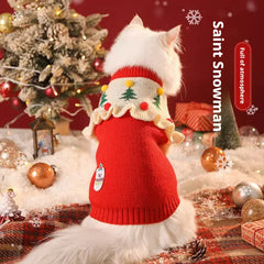 Christmas Pet Sweater – Cute Santa Claus Costume for Cats & Small Dogs | Warm Winter Holiday Outfit