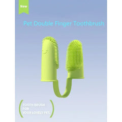 Dog Double Finger Toothbrush | Super Soft Pet Dental Brush for Dogs & Cats – Bad Breath & Teeth Cleaning Tool