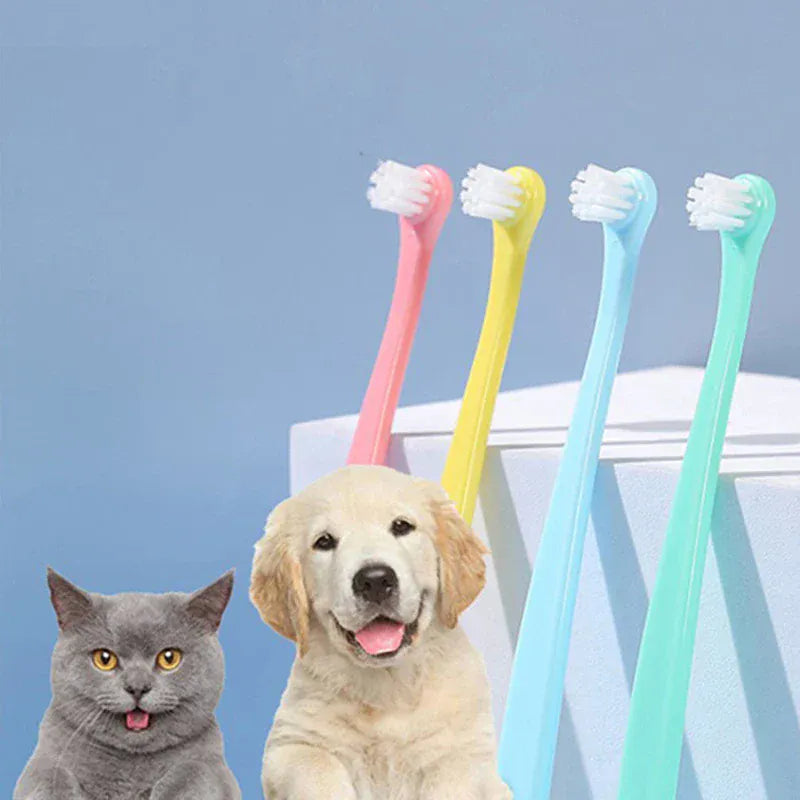 Dog Toothbrush | Small Head Teeth Cleaning Brush for Dogs & Cats | Pet Oral Care Grooming Tool