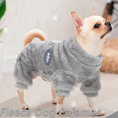 Fleece Dog Pajamas - Cozy Winter Sleepwear for Small Breeds & Cats