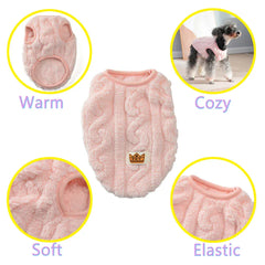 Fleece Warm Dog Vest — Soft Cozy Plush Winter Sleeveless Sweatshirt for Small & Medium Dogs and Cats