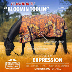 Jeffers Expression 1200 Denier Standard Neck Turnout Horse Blanket, 240 Gram