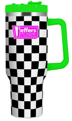 Jeffers Expression Stainless Steel Lidded Tumbler with Handle, 40 oz (Straw Included)