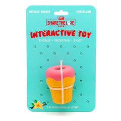 Jeffers Ice Cream Cone Natural Rubber Stuffable Treat Dispensing Dental Dog Chew Toy