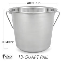 Jeffers Multi-Purpose Stainless Steel Pails with Handle