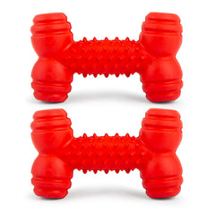 Jeffers Red Dental Bone Natural Rubber Dog Chew Toy for Healthy Teeth and Gums