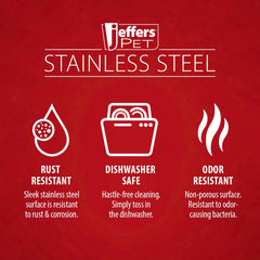 Jeffers Stainless Steel Embossed Wide-Lip Food & Water Pet Bowls