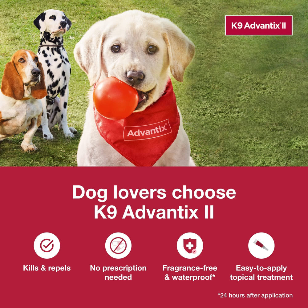 K9 Advantix II Small Dog – Vet-Recommended Flea, Tick & Mosquito Treatment for Dogs 4-10 lbs, 4-Month Supply