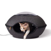 K&H Thermo-Lookout Pod Heated Cat Bed – Indoor Heated Cat Cave with Window, Removable Cushion, Cozy & Energy-Efficient