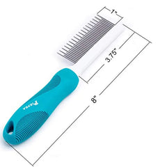 Long and Short Teeth Pet Comb for Dogs and Cats Essential Tool in Home Grooming Kit to Effectively Remove Knots Mats and Tangle