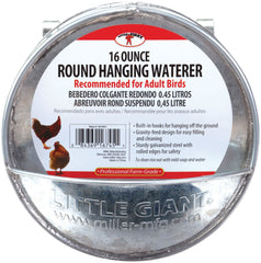 Round Hanging Chicken Waterer, 16 oz
