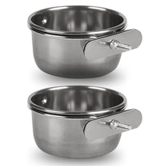 Jeffers Stainless Steel Coop/Kennel Cup with Clamp