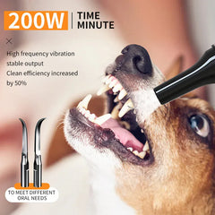 Ultrasonic Electric Dog Toothbrush | Professional Pet Plaque & Tartar Remover | Teeth Whitening & Dental Care