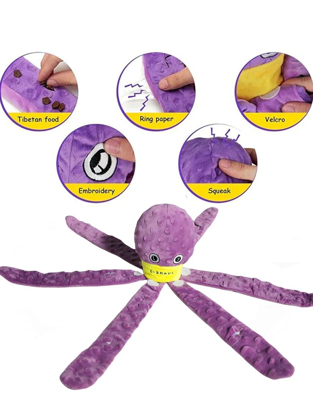 Valentine’s Day Dog Snuffle Toy | Plush Octopus Interactive Puzzle | Chew & Slow Feeding Game for Puppies & Dogs