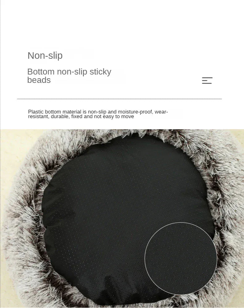 2-in-1 Cat Bed Winter Plush - Convertible Sleeping Bag & Round Cushion Pet Bed