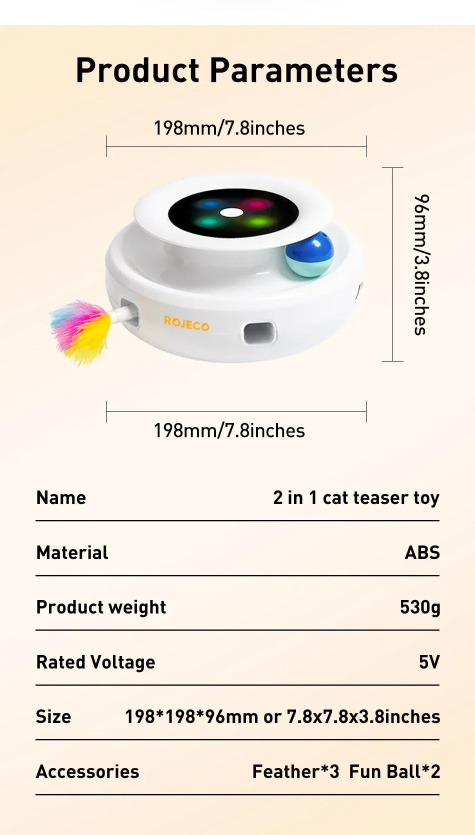 2-in-1 Smart Cat Toy - Automatic Interactive Feather & Ball Toy with 5 Play Modes