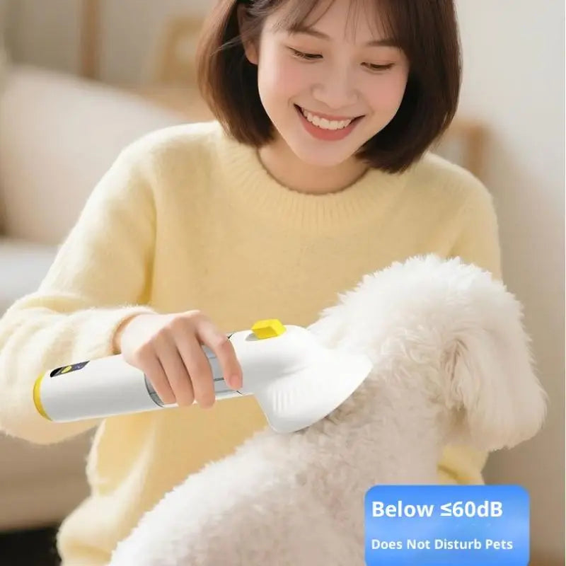 3-in-1 Pet Vacuum Groomer - Comb, Suction & Blow Dryer for Hair Removal