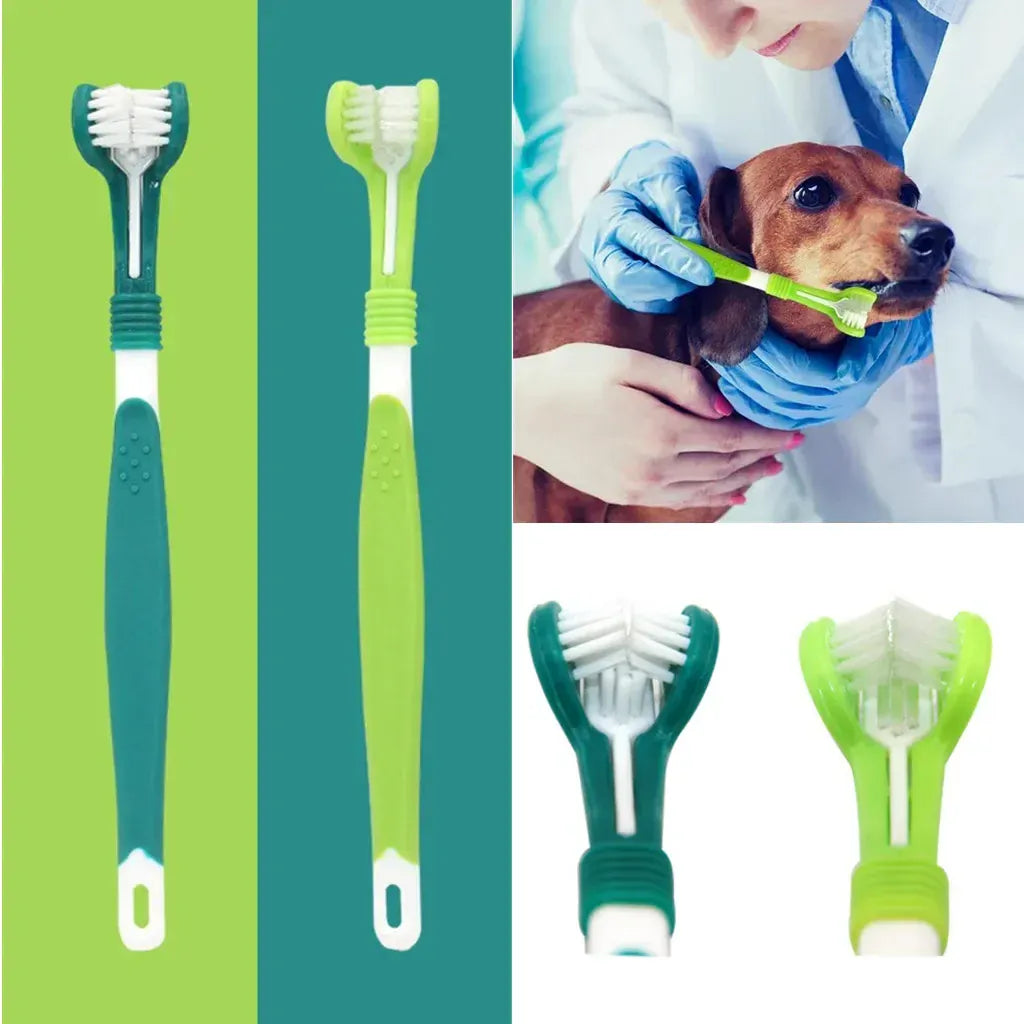 3-Sided Pet Toothbrush | Dog & Cat Dental Care | Tartar & Bad Breath Remover