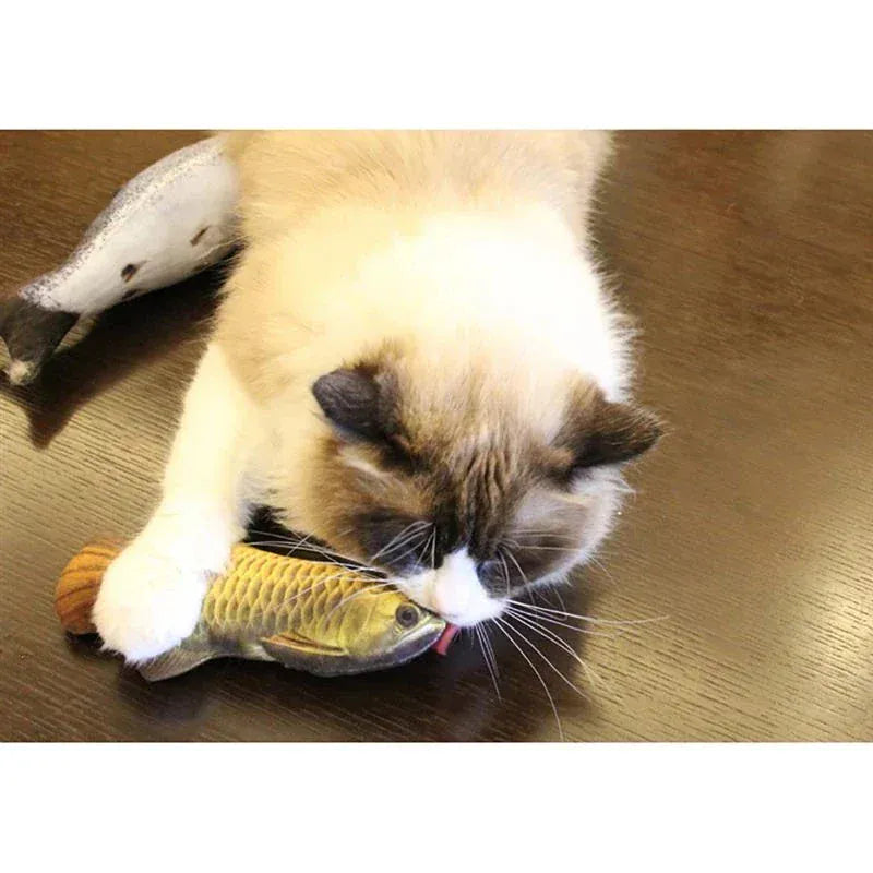 3D Flippity Fish Cat Toy - Interactive Plush Fish with Realistic Movement