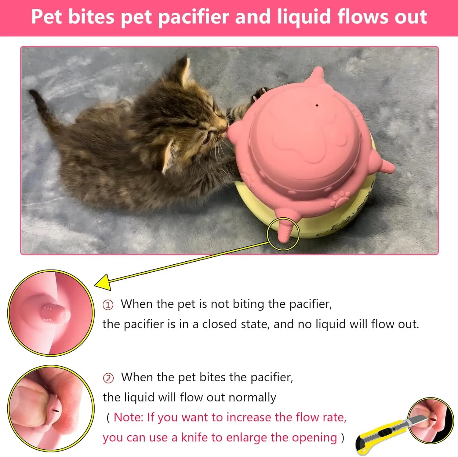 4-Nipple Newborn Pet Feeder - Milk Nursing Bowl for Puppies & Kittens