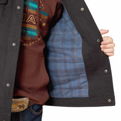 Ariat Men's Canvas Rancher Vest – Insulated Flannel-Lined Western Outdoor Vest