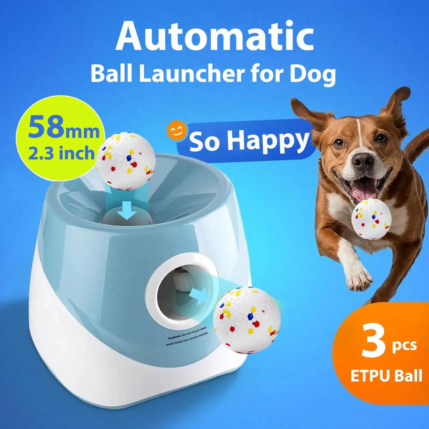 Automatic Dog Tennis Ball Launcher | Interactive Fun Chase Toy | Rechargeable Fetch Catapult for Dogs