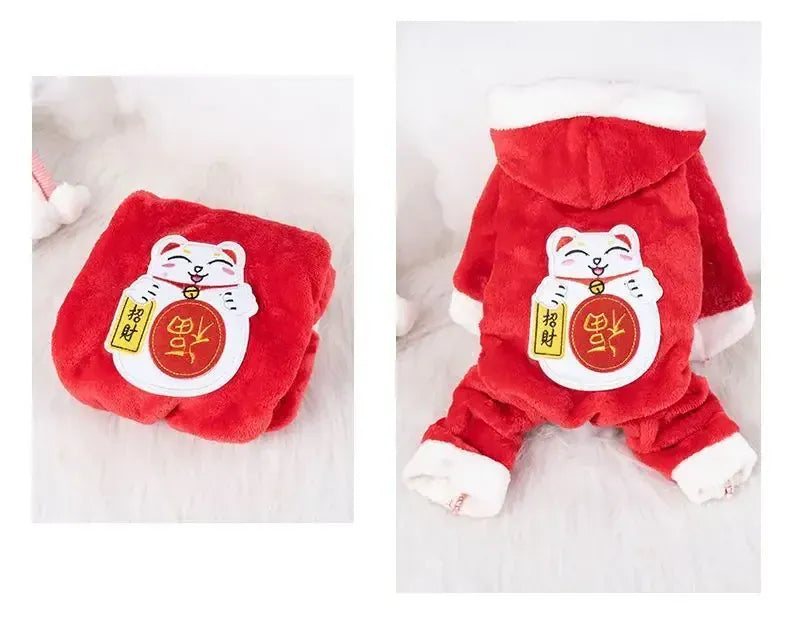 Cartoon Animal Dog & Cat Costume - Winter Warm Jumpsuit Pajamas