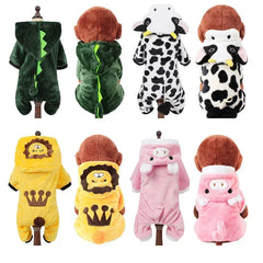 Cartoon Animal Dog & Cat Costume - Winter Warm Jumpsuit Pajamas