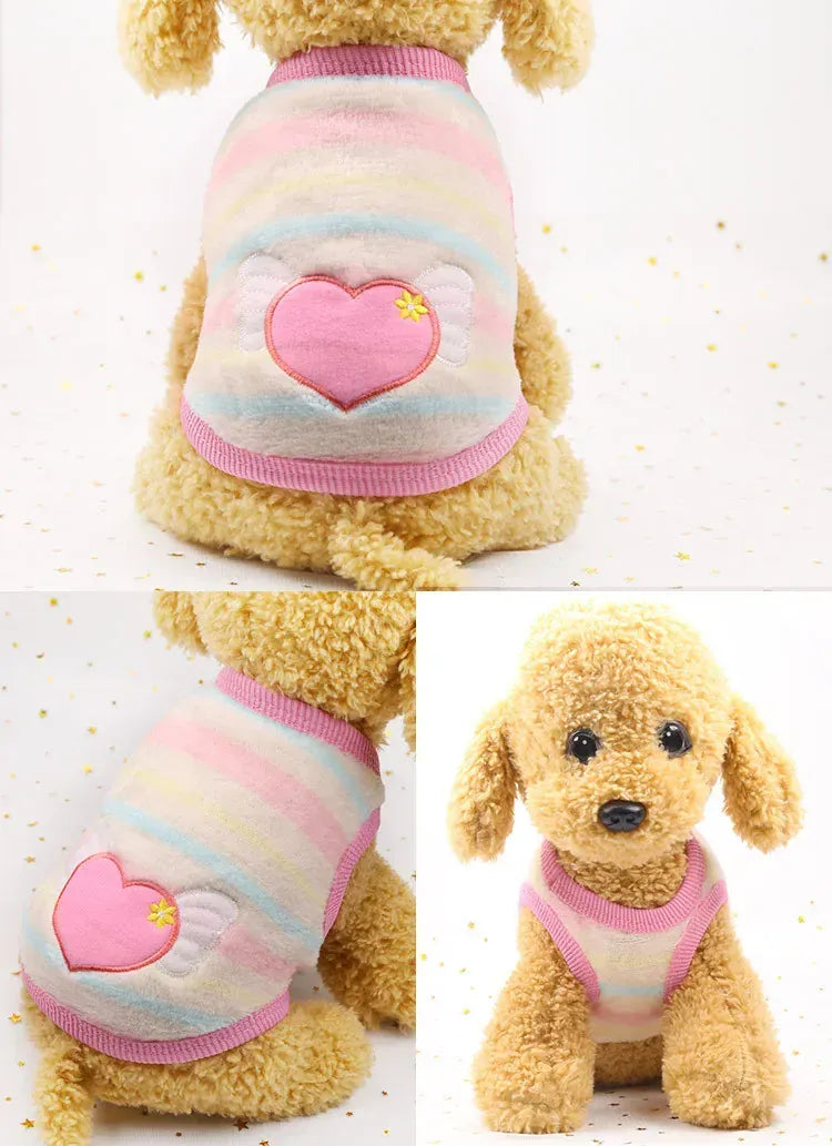 Cartoon Fleece Pet Clothes | Winter Warm Dog & Cat Vest – Cozy Sweater for Small Dogs & Cats