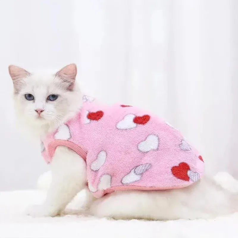Cartoon Fleece Pet Clothes | Winter Warm Dog & Cat Vest – Cozy Sweater for Small Dogs & Cats