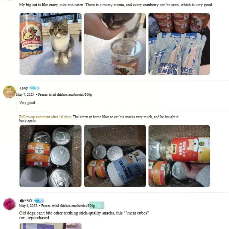 Chanbuni Chicken Cranberry Cat Snacks - Freeze-Dried Meat & Fruit Treats