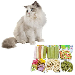 Chicken Cat Grass Milk Stick | Hairball Control & Teeth Cleaning Cat Treats | Natural Protein Snack for Healthy Cats