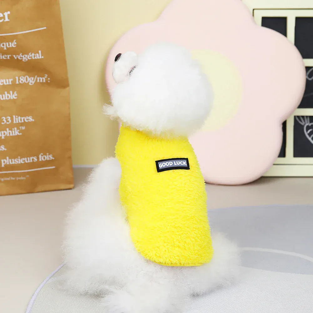 Coral Fleece Pet Vest - Soft Warm Sweater for Small Breeds & Cats