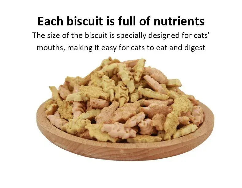Crispy Cat Biscuits | Salmon, Chicken & Tuna Snacks | Nutritious Catnip & Fish Treats | Healthy & Easy-to-Eat Cat Snacks