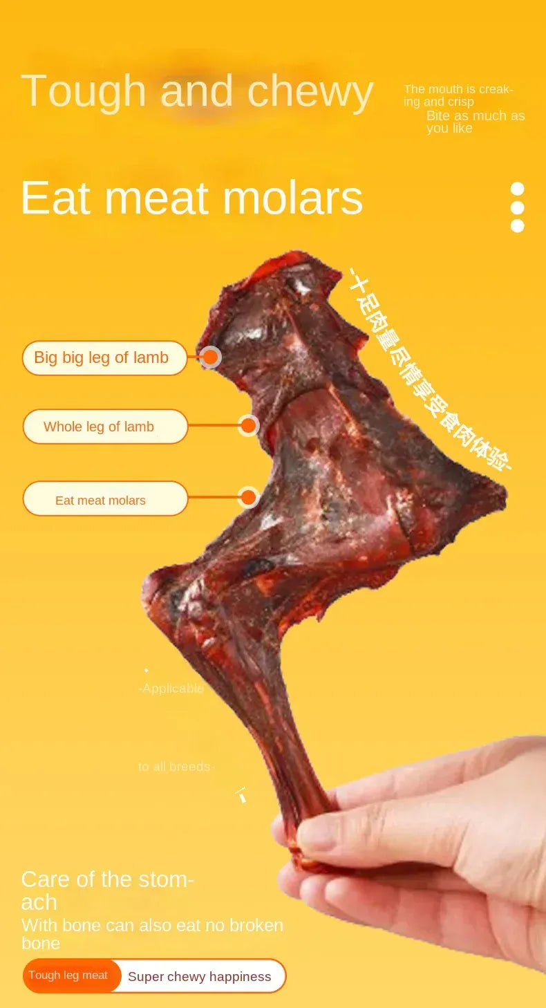 Crispy Dried Lamb Leg Bones - Dental Health Dog Chews for Adult Dogs & Puppies