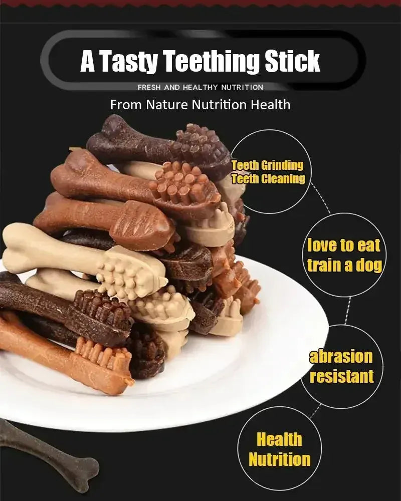 Dog Bruxism Toothbrush Bone Treats | Healthy Dental Chews for Puppies & Adult Dogs | Natural Nutrition & Training Rewards