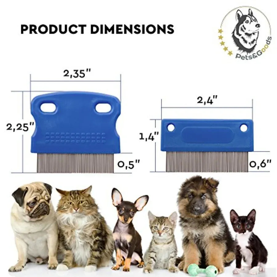 Dog Grooming Comb for Tear Stains & Mucus Removal | Gentle Eye Crust Cleaner | Daily Pet Care Set of 2