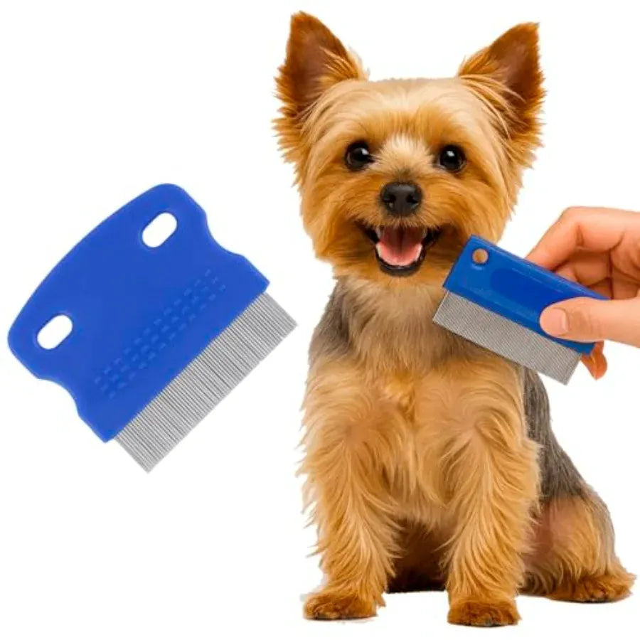 Dog Grooming Comb for Tear Stains & Mucus Removal | Gentle Eye Crust Cleaner | Daily Pet Care Set of 2