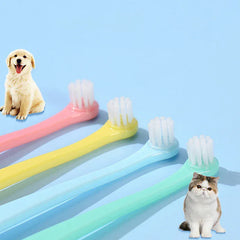 Dog Toothbrush | Small Head Teeth Cleaning Brush for Dogs & Cats | Pet Oral Care Grooming Tool