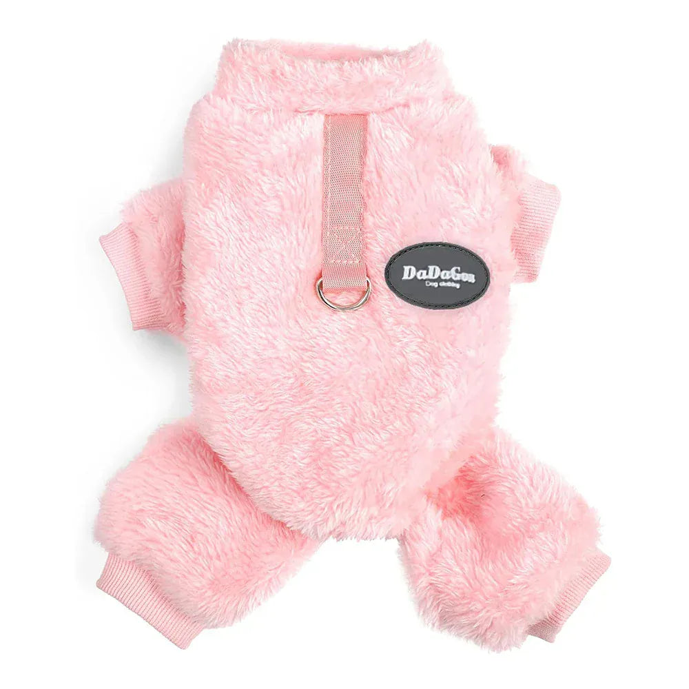 Fleece Dog Pajamas - Cozy Winter Sleepwear for Small Breeds & Cats