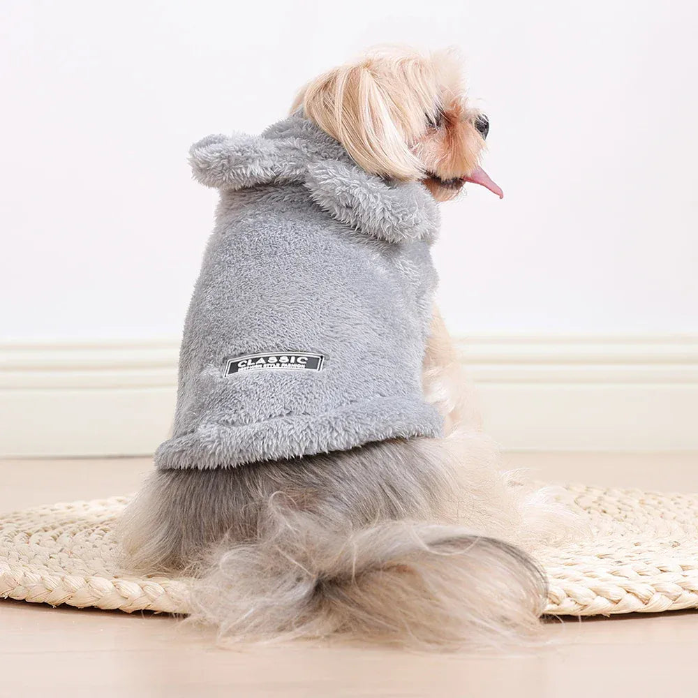 Fleece Pet Hoodie - Winter Cat & Dog Sweater for Small Breeds