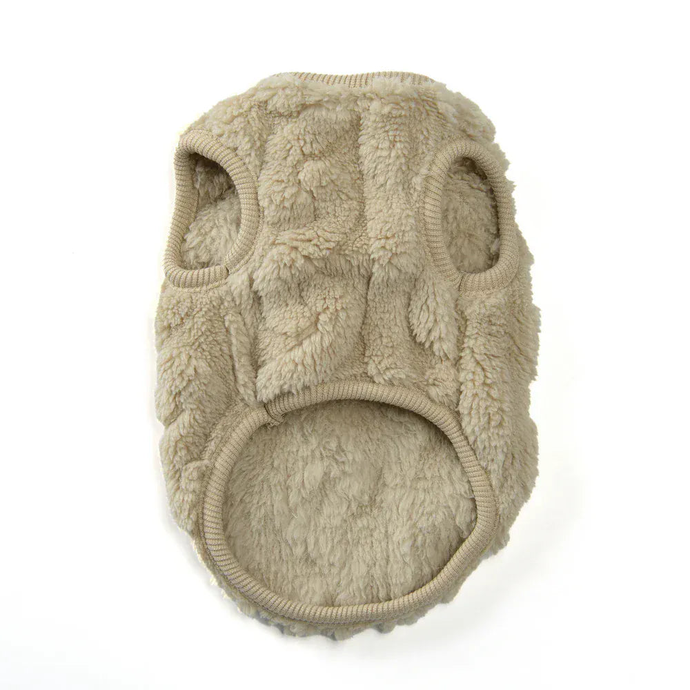 Fleece Warm Dog Vest — Soft Cozy Plush Winter Sleeveless Sweatshirt for Small & Medium Dogs and Cats