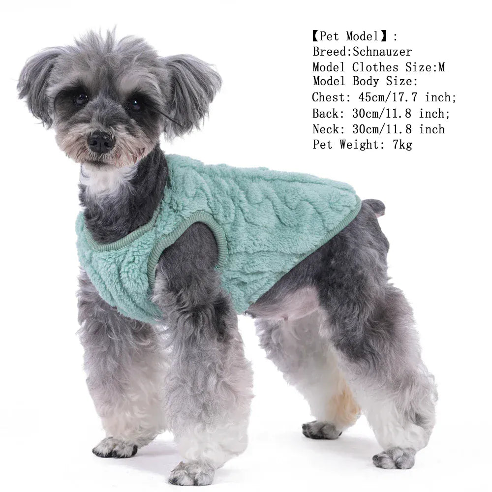 Fleece Warm Dog Vest — Soft Cozy Plush Winter Sleeveless Sweatshirt for Small & Medium Dogs and Cats