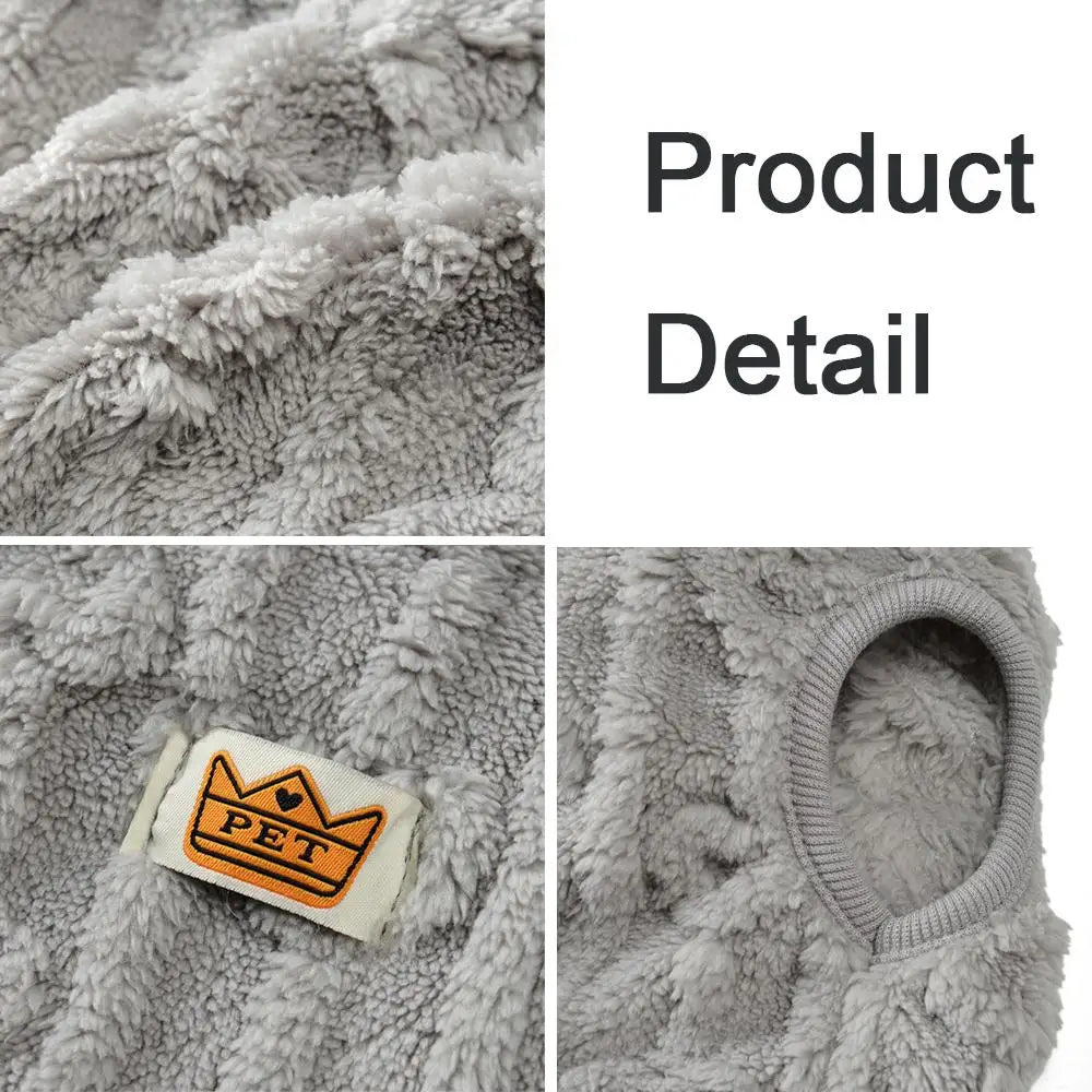 Fleece Warm Dog Vest — Soft Cozy Plush Winter Sleeveless Sweatshirt for Small & Medium Dogs and Cats